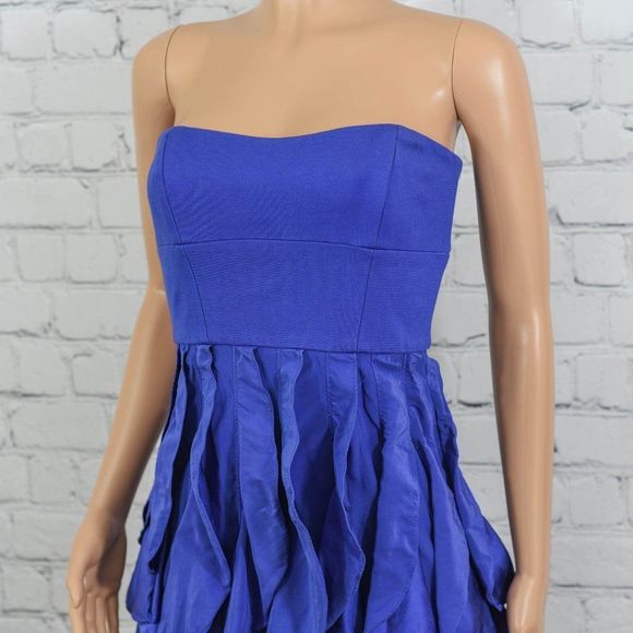 Cynthia Steffe strapless blue silk dress - Picture 3 of 8